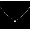 Image 1 : 0.09ct Diamond Solitaire Necklace - 14KT White Gold