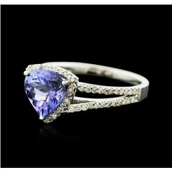 14KT White Gold 1.72ct Tanzanite and Diamond Ring