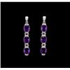 Image 1 : Crayola 15.60ctw Amethyst and White Sapphire Earrings - .925 Silver