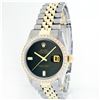 Image 1 : Rolex 14KT Two-Tone Onyx And Diamond DateJust Men's Watch