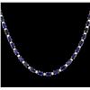 Image 2 : 26.50ctw Blue Sapphire and Diamond Necklace - 14KT White Gold