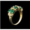 Image 3 : 14KT Yellow Gold 2.12ctw Emerald and Diamond Ring