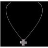 Image 2 : 14KT White Gold 1.67ctw Diamond Pendant With Chain
