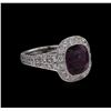 Image 1 : 7.00ct Purple Sapphire and Diamond Ring - 18KT White Gold