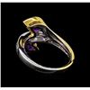 Image 3 : Crayola 2.20ctw Amethyst and White Sapphire Ring - .925 Silver