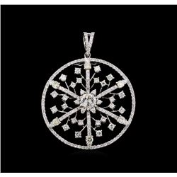 3.55ctw Diamond Pendant - 18KT White Gold