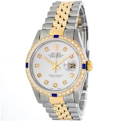 Rolex 14KT Two-Tone Sapphire And Diamond DateJust Men's Watch