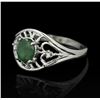 SILVER 0.41ct Emerald and Topaz Ring