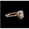 14KT Rose Gold 1.04ctw Fancy Green Diamond Ring