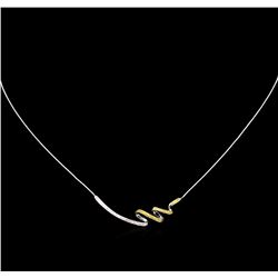 0.27ctw Fancy Yellow Diamond Necklace - 14KT