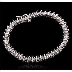 14KT White Gold 1.00ctw Diamond Bracelet