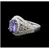 Image 1 : 14KT White Gold 1.50ct Tanzanite and Diamond Ring