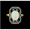 Image 2 : 1.45ct Opal and Diamond Ring - 18KT Yellow Gold