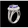Image 3 : 5.50ct Tanzanite and Diamond Ring - Platinum