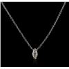 Image 1 : 14KT White Gold 0.29ct Diamond Solitaire Necklace