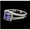 Image 2 : 14KT White Gold 1.41ct Tanzanite and Diamond Ring
