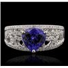 Image 2 : 14KT White Gold 2.18ct Tanzanite and Diamond Ring