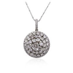 14KT White Gold 2.84ctw Diamond Pendant With Chain