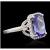 Image 1 : 14KT White Gold 3.34ct Tanzanite and Diamond Ring