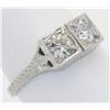 Image 3 : 0.55ctw Vintage Diamond Ring - 18KT White Gold