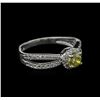 Image 1 : 0.72ctw Yellow Diamond Ring - 14KT White Gold