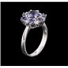 Image 3 : 14KT White Gold 1.37ct Tanzanite, Sapphire and Diamond Ring