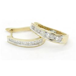 1.10ctw Diamond Earrings - 14K Yellow Gold