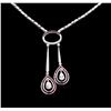 Image 2 : 1.20ctw Ruby and Diamond Necklace - 18KT White Gold