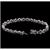 Image 3 : 5.07ctw Tanzanite and Diamond Bracelet - 14KT White Gold