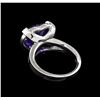 Image 3 : 7.48ct Tanzanite and Diamond Ring - 14KT White Gold