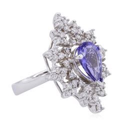 14KT White Gold 2.45ct Tanzanite and Diamond Ring