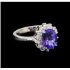 Image 1 : 2.55ct Tanzanite and Diamond Ring - 14KT White Gold