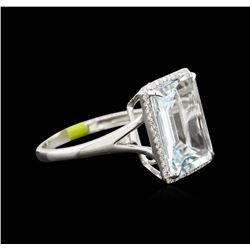 5.30ct Aquamarine and Diamond Ring - 14KT White Gold