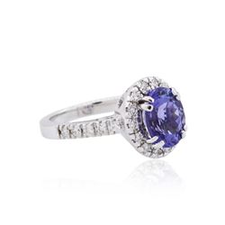 14KT White Gold 2.95ct Tanzanite and Diamond Ring