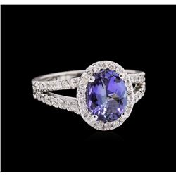 1.66ct Tanzanite and Diamond Ring - 14KT White Gold