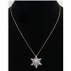 Image 7 : 0.75ctw Diamond Snowflake Pendant With Chain - 14KT Yellow Gold