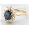 Image 2 : 1.49ct Sapphire and Diamond Ring - 14KT Yellow Gold