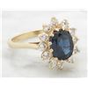 Image 3 : 1.49ct Sapphire and Diamond Ring - 14KT Yellow Gold