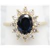 Image 5 : 1.49ct Sapphire and Diamond Ring - 14KT Yellow Gold
