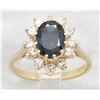 Image 8 : 1.49ct Sapphire and Diamond Ring - 14KT Yellow Gold