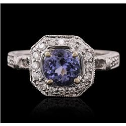 14KT White Gold 1.61ct Tanzanite and Diamond Ring