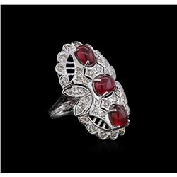 14KT White Gold 6.81ctw Ruby and Diamond Ring