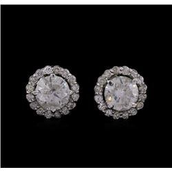 14KT White Gold 2.73ctw Diamond Earrings