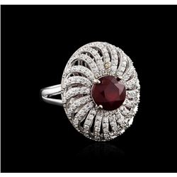 14KT White Gold 2.47ct Ruby and Diamond Ring