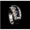 Image 4 : 1.41ctw Sapphire and Diamond Ring - 14KT White Gold