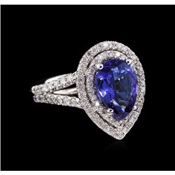 2.48ct Tanzanite and Diamond Ring - 14KT White Gold