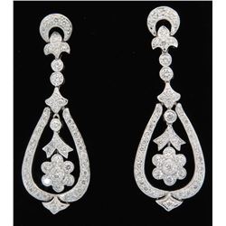 1.75ctw Diamond Earrings - 18K White Gold