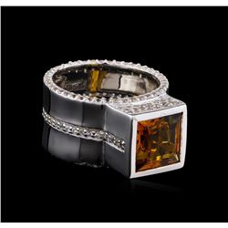 Crayola 3.50ct Citrine and White Sapphire Ring - .925 Silver