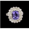 Image 1 : 14KT White Gold 3.35ct Tanzanite and Diamond Ring