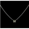 Image 1 : 14KT White Gold 0.20ct Diamond Solitaire Necklace